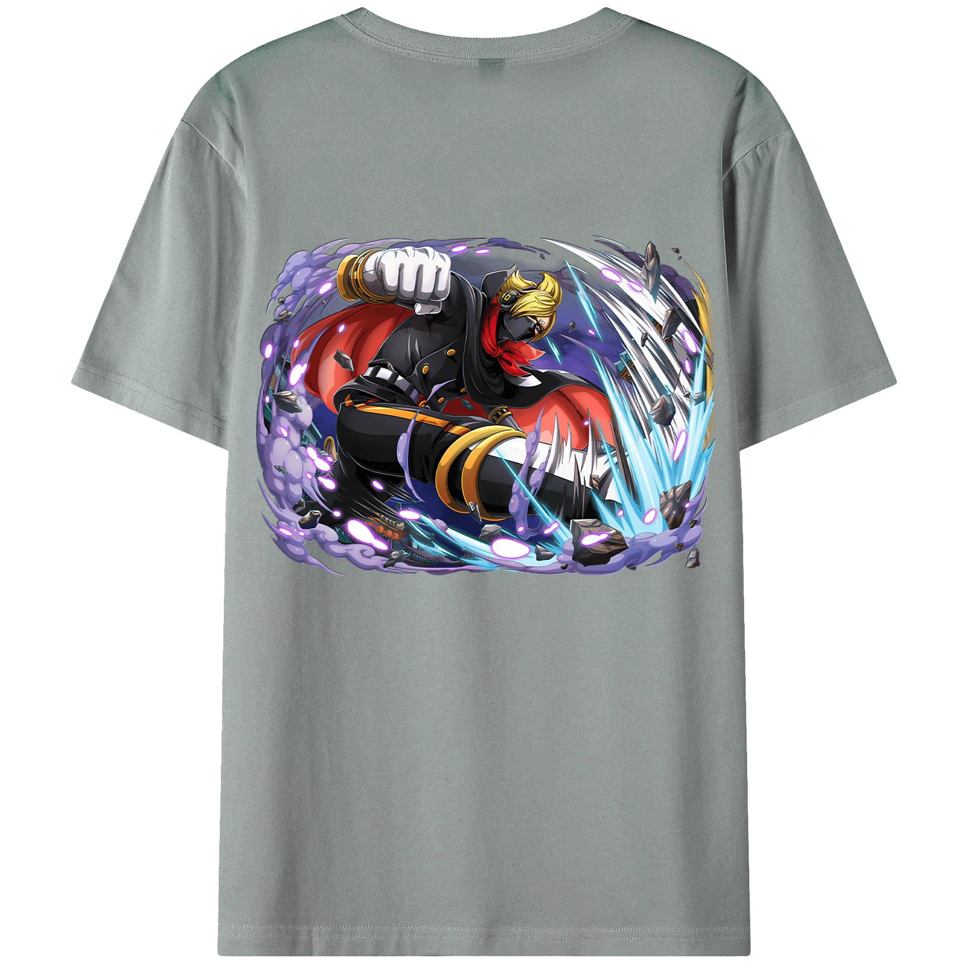 ワンピース ロロノア・ゾロ ONE PIECE Roronoa Zoro 綿100％ メンズ半袖Tシャツ（バックプリント） 通気性